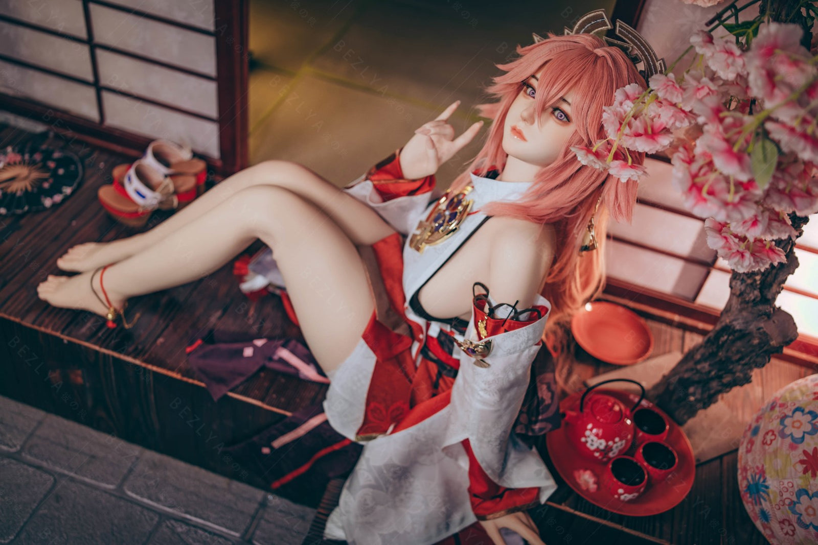 Yae Miko bambola del sesso (Bezlya Doll 155 cm Coppa E 2.2CF Silicone)