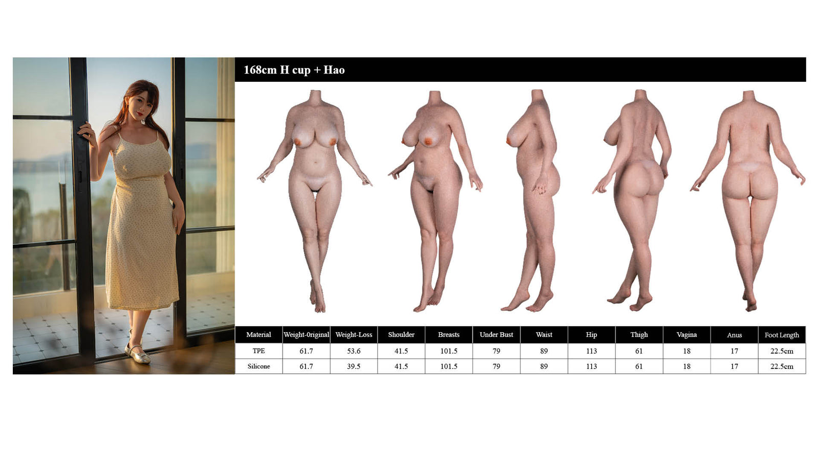 Hao bambola del sesso (Starpery Coppa H da 168 cm (TPE+silicone)