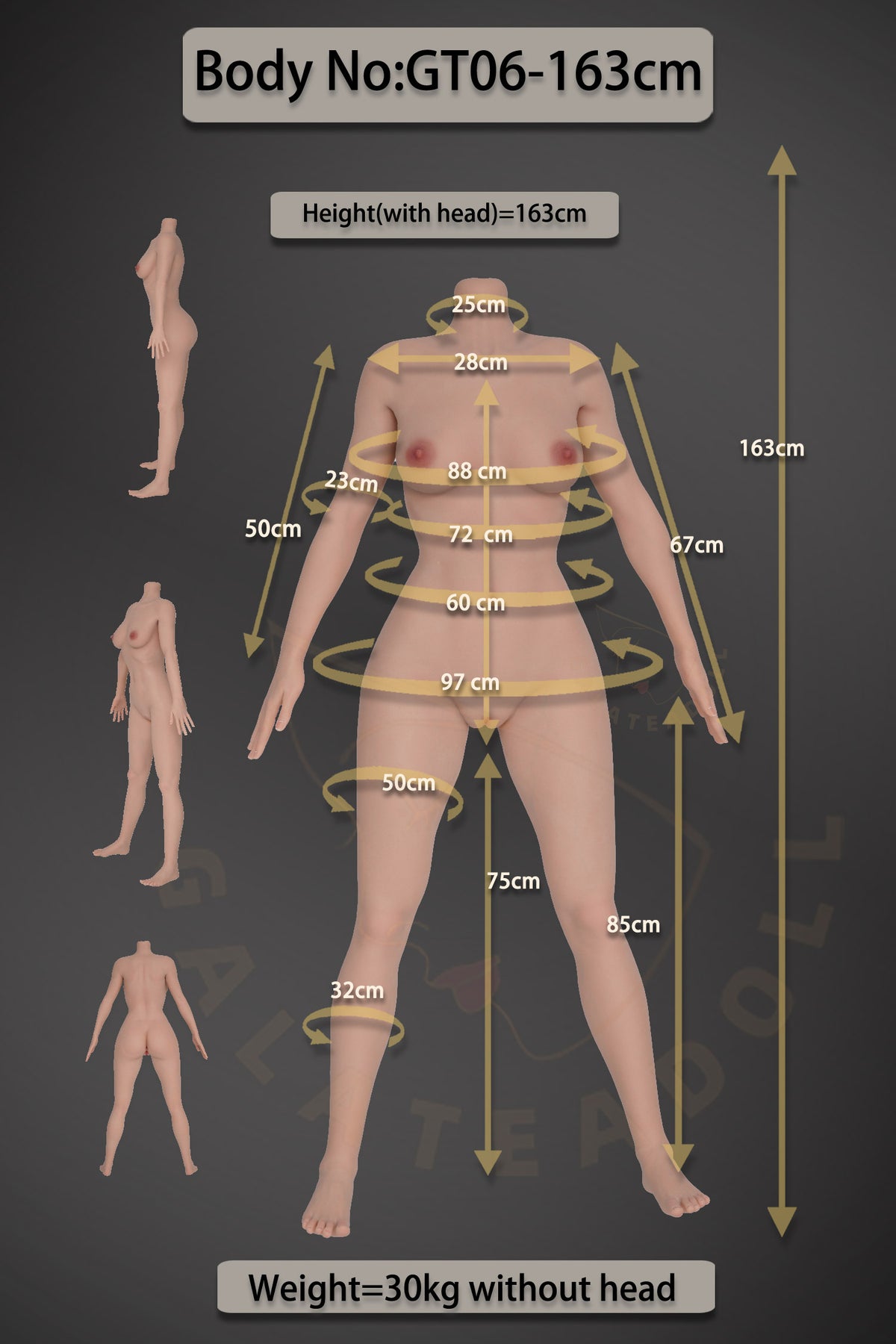 Samira bambola del sesso (Galatea Doll Coppa D da 163 cm n. 198 in silicone)