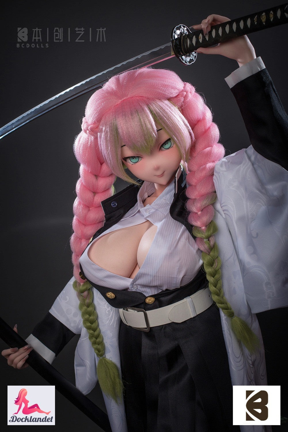 Mitsuri Kanroji is a 155 cm tall anime sex doll with cosplay style inspired by the anime Kimetsu No Yaiba. The cosplay sex doll based on Mitsuri Kanroji from the brand BC-Doll is designed to mimic the character's unique appearance, with details such as&nbsp;colorful hair, large eyes and characteristic clothing style. The doll is&nbsp;made of the soft, realistic material silicone&nbsp;and is aimed at collectors and enthusiasts of anime and cosplay. It combines aesthetics from the anime world with advanced de