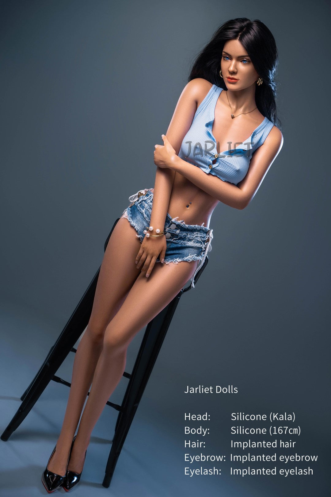 Bambola del sesso calvo (Jarliet 167 cm Coppa B in silicone)