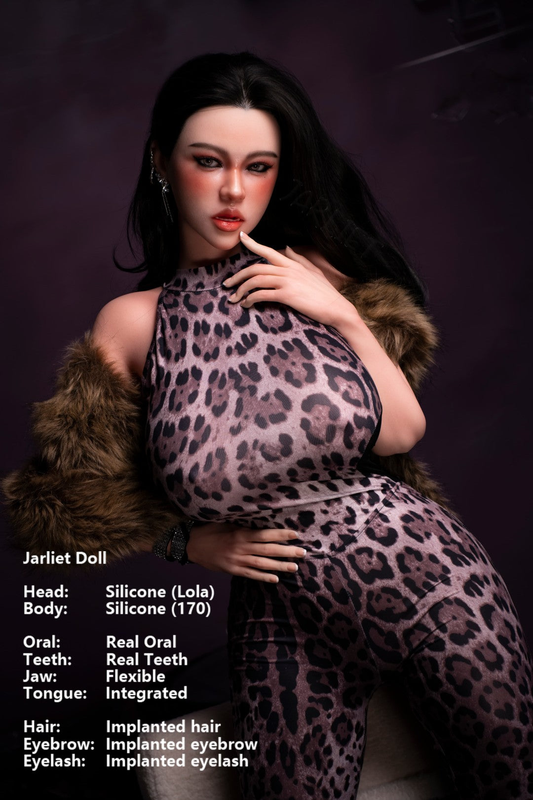 Jarliet Lola 170 cm full silicone sex doll with fair skin, Real Oral Structure, RST Real Skin Texture and implanted black hair.