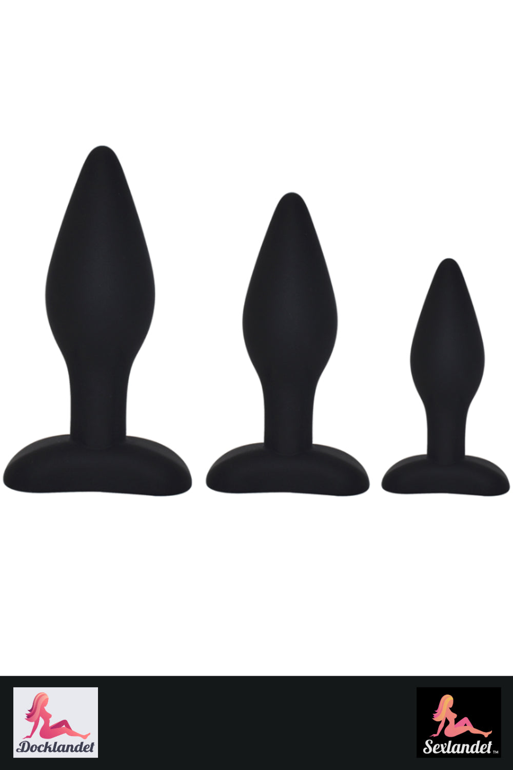 Plug anale classico in morbido silicone - Set di 3 misure