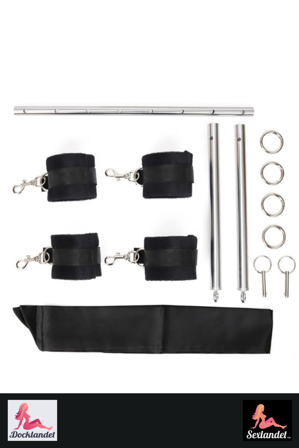 Set di sesso BDSM con manette, footcuff e telaio in metallo - kit di bondage regolabile per le coppie
