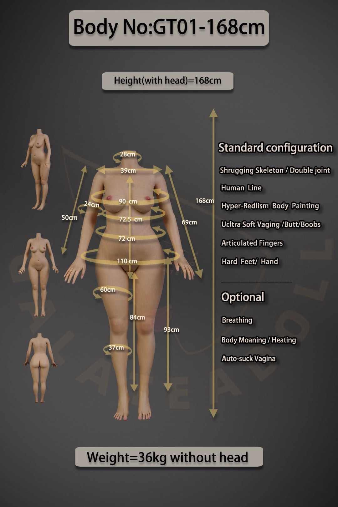 Agnes bambola del sesso (Galatea Doll Coppa C da 168 cm n. 050 in silicone)