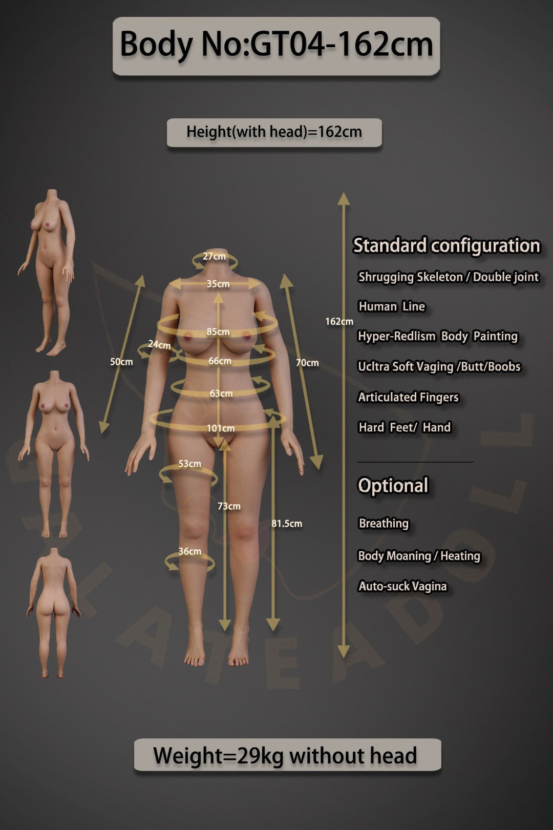 Katilyn bambola del sesso (Galatea Doll Coppa C da 162 cm n. 098 in silicone)