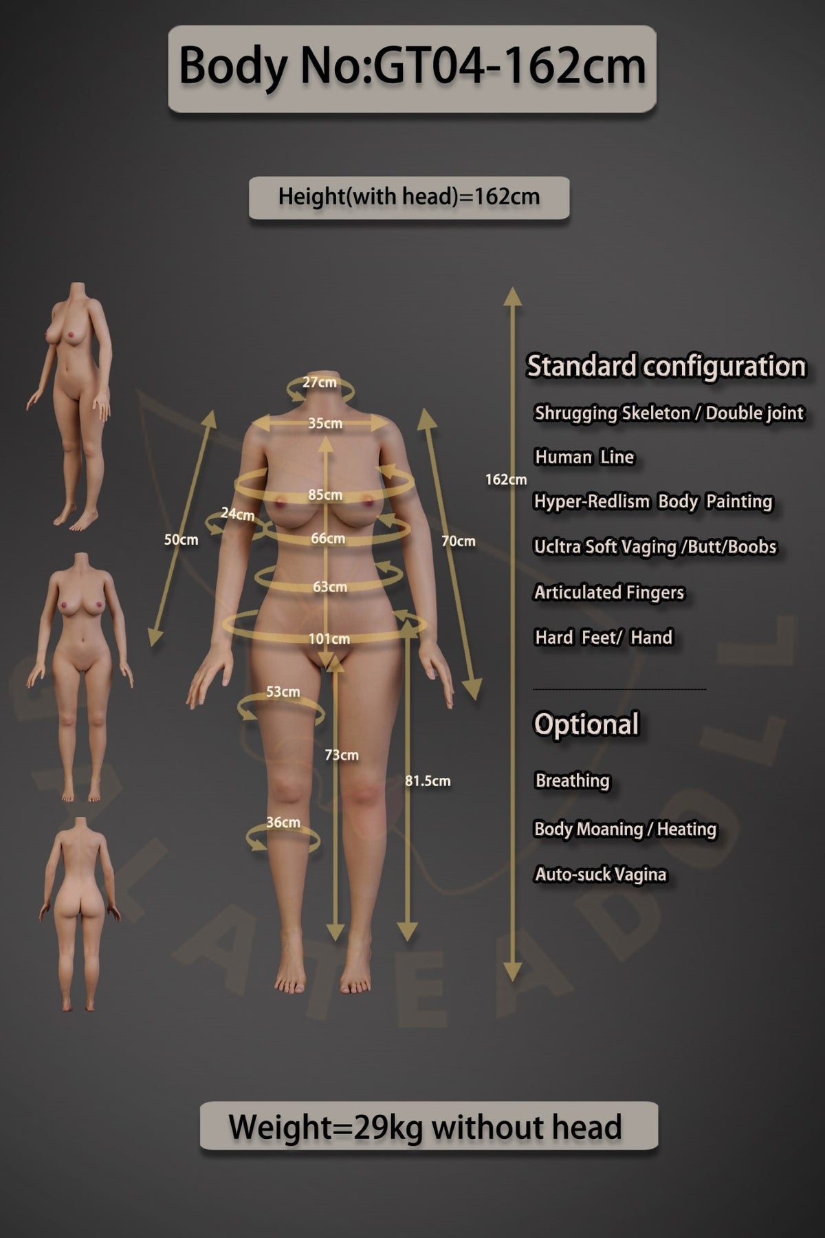 Alexandra bambola del sesso (Galatea Doll Coppa C da 162 cm #043 in silicone)