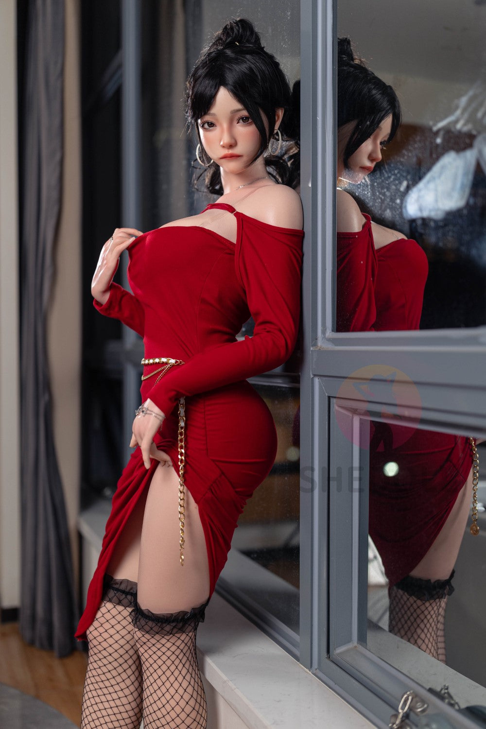 Bambola del sesso rosa (SHEDOLL Coppa E da 165 cm #SH051 2.0 in silicone)