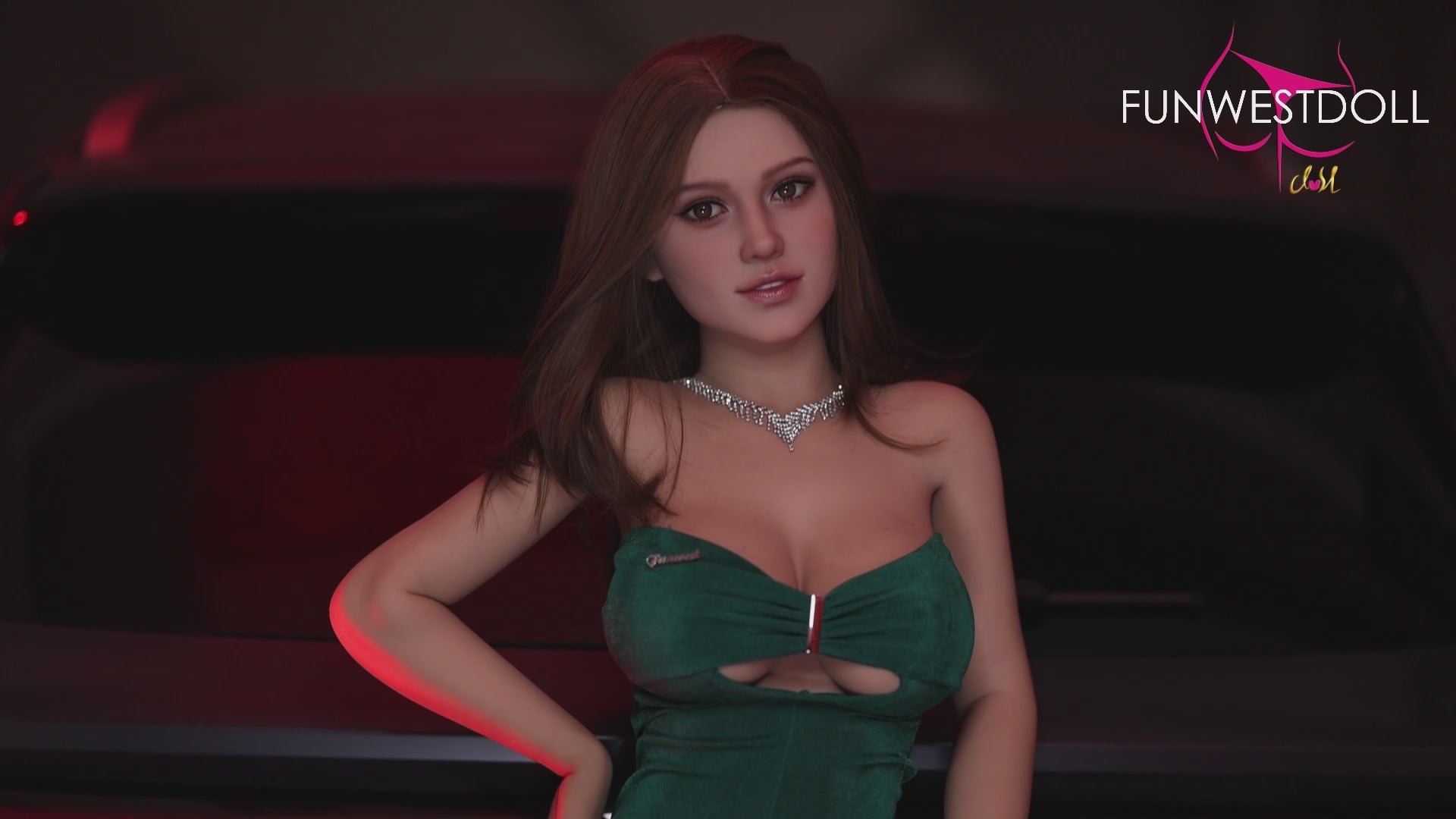Rosa bambola del sesso (FunWest Doll 155 cm F-CUP #043 S-TPE) EXPRESS