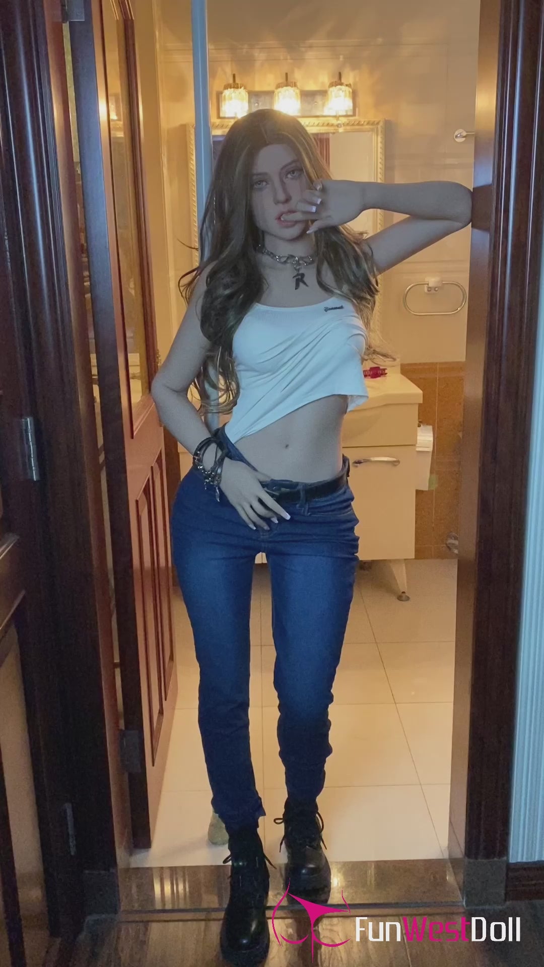 Bambola del sesso del gelsomino (FunWest Doll 159 cm Coppa A #027 TPE)